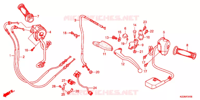 LEVIER DE GUIDON - CABLE - COMMODO Honda MOTO 250 CRF 2018  CRF250LH