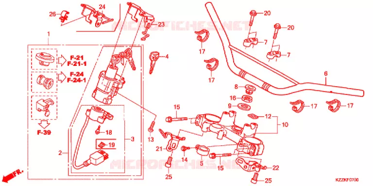 GUIDON - TE DE FOURCHE Honda MOTO 250 CRF 2017  CRF250RLDH