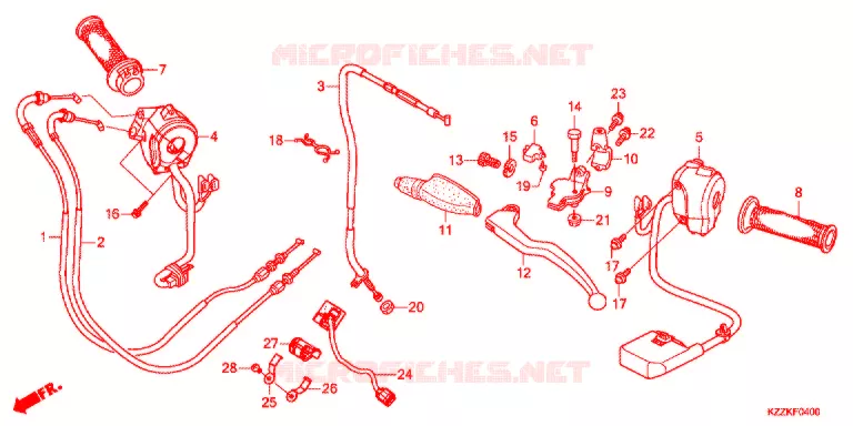 LEVIER DE GUIDON - CABLE - COMMODO Honda MOTO 250 CRF 2017  CRF250RLH