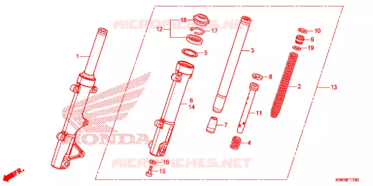FOURCHE Honda MOTO 150 RS 2017  FS150FH