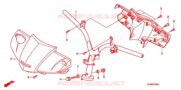 GUIDON - CARENAGE Honda SCOOTER 125 CLICK 2008  ANC110BFR7