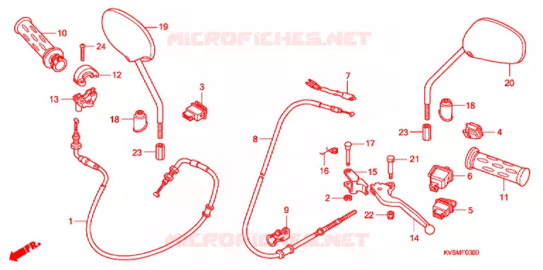 LEVIER DE GUIDON - CABLE - COMMODO Honda SCOOTER 125 CLICK 2007  ANC110BFR7