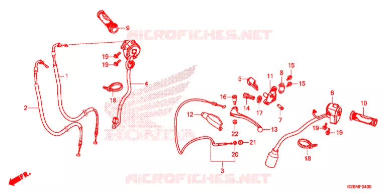 LEVIER DE GUIDON - CABLE - COMMODO Honda MOTO 125 MSX 2017  MSX125G