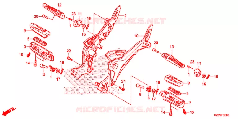 REPOSE PIED Honda MOTO 125 MSX 2017  MSX125G