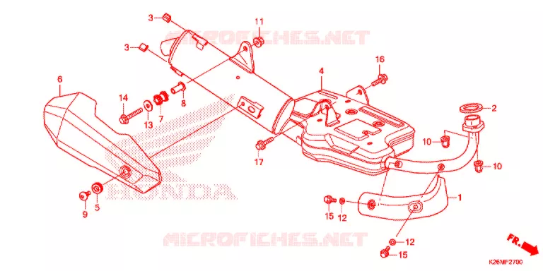 SILENCIEUX D'ECHAPPEMENT Honda MOTO 125 MSX 2016  MSX125G
