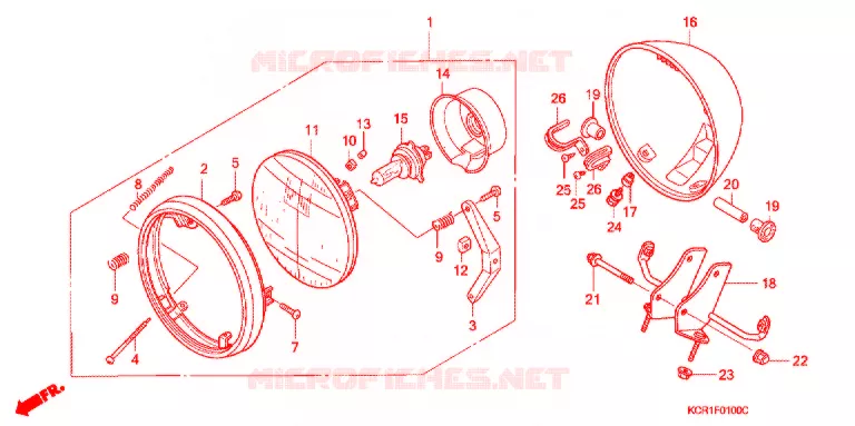 PHARE Honda MOTO 250 MAGNA 2002  VT250C1