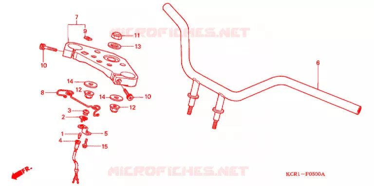 GUIDON - TE DE FOURCHE Honda MOTO 250 MAGNA 1995  VT250CR_II