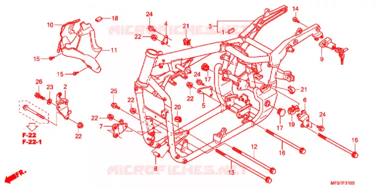 CADRE Honda MOTO 400 SHADOW 2012  VT400C29