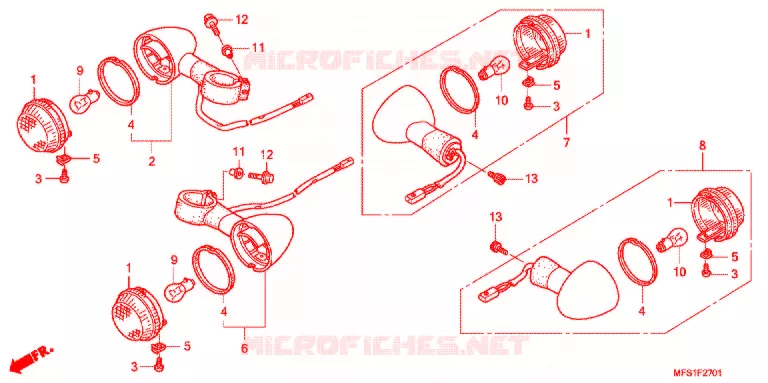 CLIGNOTANT (VT400C2/C2F) Honda MOTO 400 SHADOW 2012  VT400C29