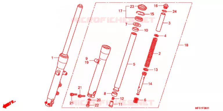 FOURCHE (VT400C2/C2F) Honda MOTO 400 SHADOW 2011  VT400C29