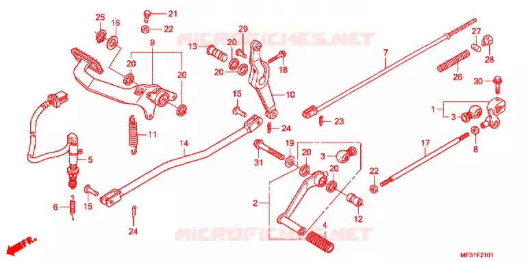 PEDALE (VT400C2/C2F) Honda MOTO 400 SHADOW 2012  VT400C29