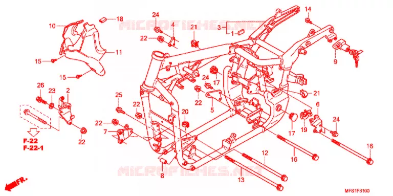 CADRE Honda MOTO 400 SHADOW 2013  VT400C2F9