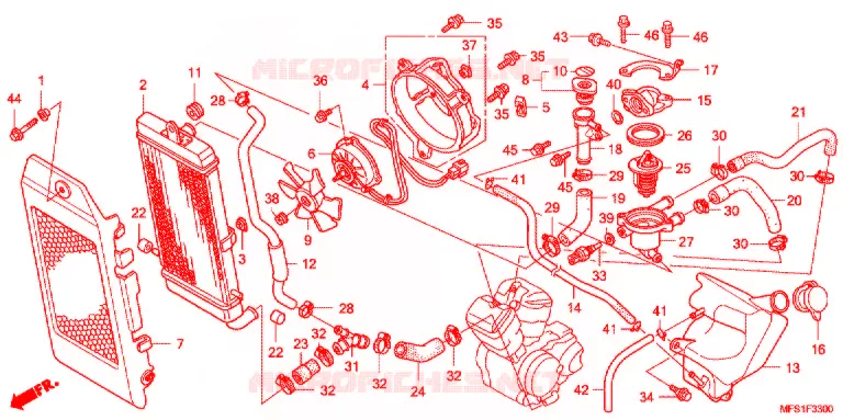 RADIATEUR Honda MOTO 400 SHADOW 2013  VT400C2F9