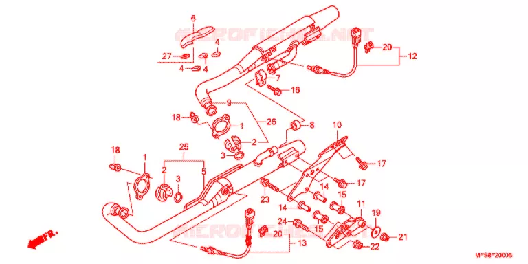 SILENCIEUX D'ECHAPPEMENT Honda MOTO 400 SHADOW 2009  VT400C9