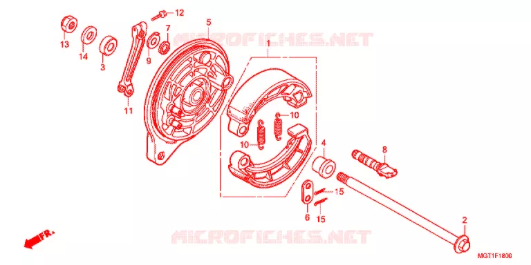 FLASQUE - MACHOIRES DE FREIN ARRIERE Honda MOTO 400 VT 2014  VT400SB
