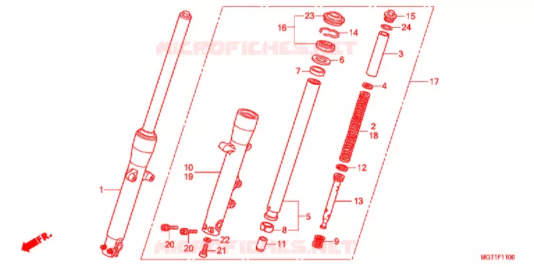 FOURCHE Honda MOTO 400 VT 2014  VT400SB