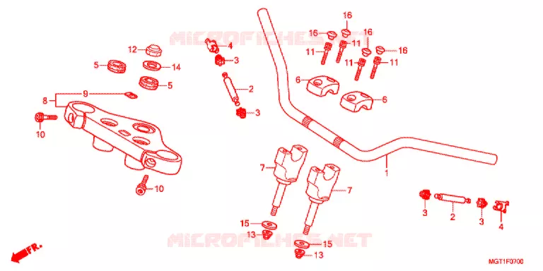 GUIDON - TE DE FOURCHE Honda MOTO 400 VT 2012  VT400SB