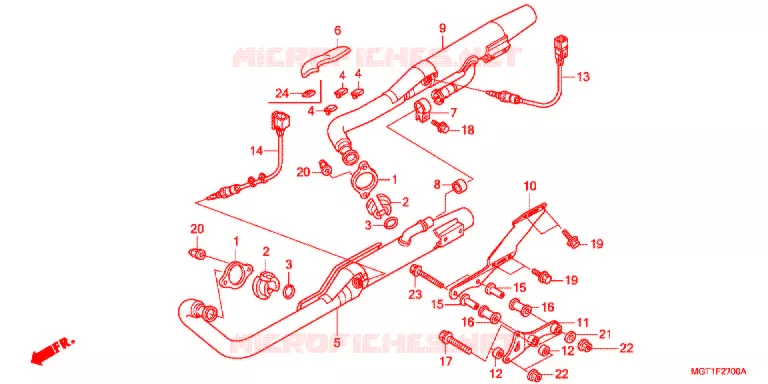 SILENCIEUX D'ECHAPPEMENT Honda MOTO 400 VT 2011  VT400SB