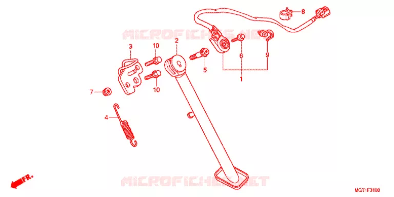 BEQUILLE LATERALE Honda MOTO 400 VT 2013  VT400SB