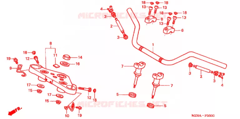 GUIDON Honda MOTO 600 SHADOW 2002  VT600C2