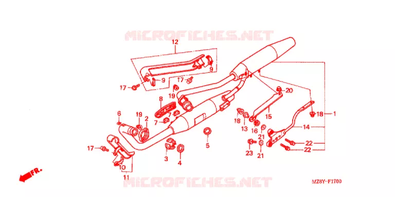 SILENCIEUX D'ECHAPPEMENT Honda MOTO 600 SHADOW 2002  VT600C2
