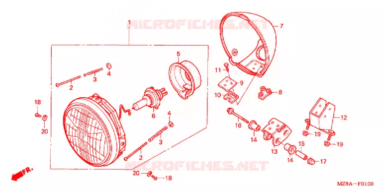 PHARE Honda MOTO 600 SHADOW 2003  VT600C3