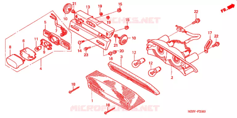 FEU ARRIERE Honda MOTO 600 SHADOW 2003  VT600C3