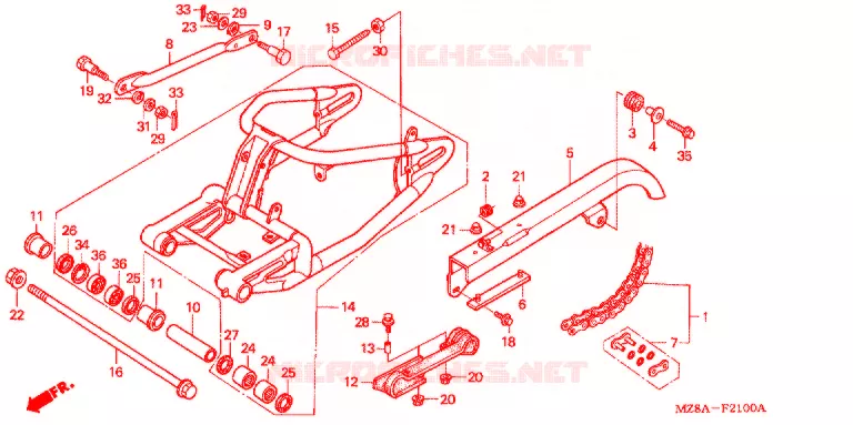 BRAS OSCILLANT Honda MOTO 600 SHADOW 2004  VT600C4