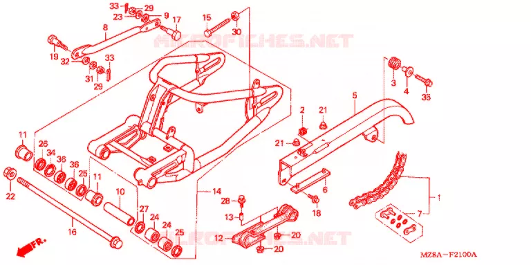 BRAS OSCILLANT Honda MOTO 600 SHADOW 2005  VT600C5