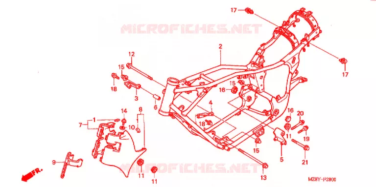 CADRE Honda MOTO 600 SHADOW 2001  VT600CD1
