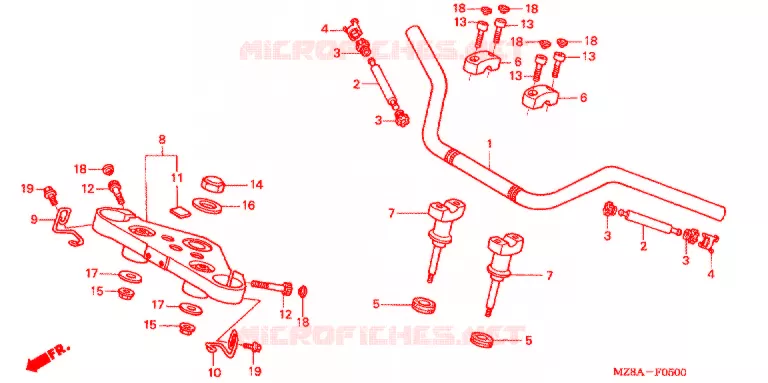 GUIDON Honda MOTO 600 SHADOW 2005  VT600CD5