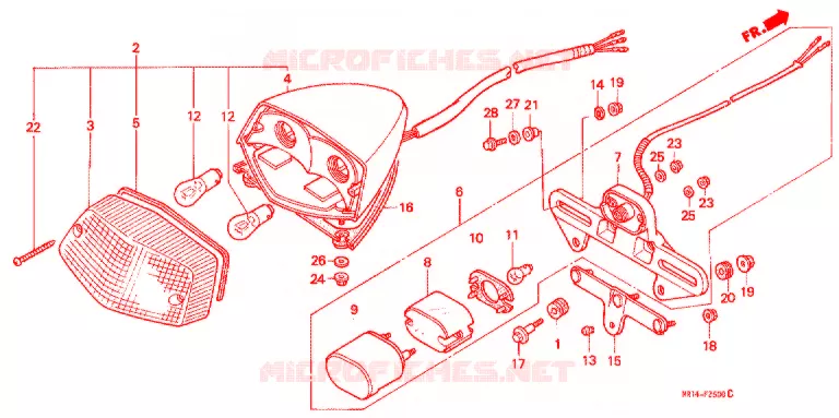 FEU ARRIERE Honda MOTO 600 SHADOW 1993  VT600CDP