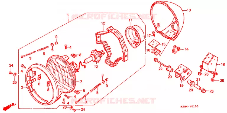 PHARE Honda MOTO 600 SHADOW 1995  VT600CDS