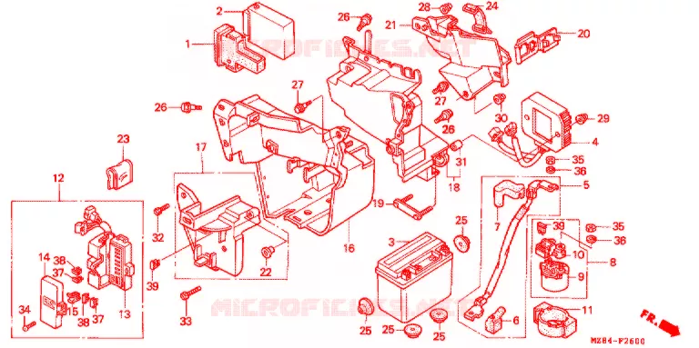 BATTERIE Honda MOTO 600 SHADOW 1998  VT600CDW
