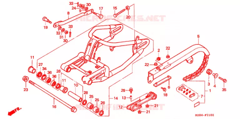 BRAS OSCILLANT Honda MOTO 600 SHADOW 1998  VT600CDW