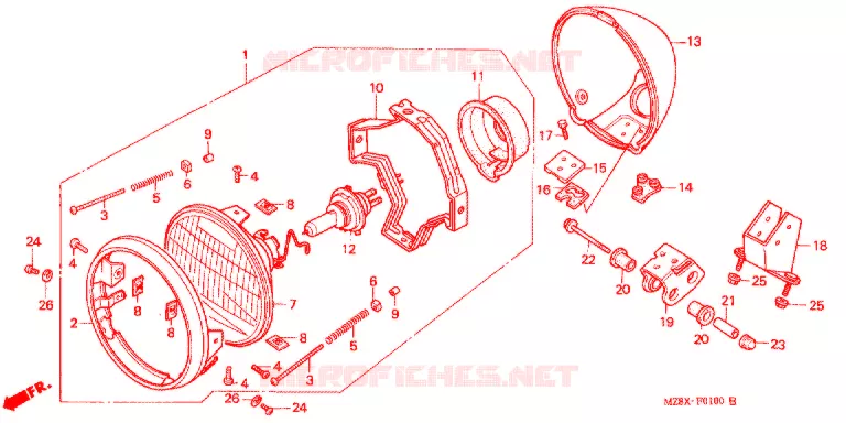 PHARE (1) Honda MOTO 600 SHADOW 2000  VT600CDY