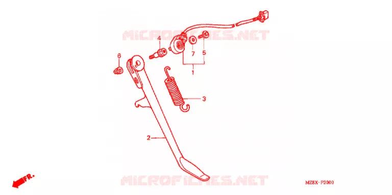 BEQUILLE Honda MOTO 600 SHADOW 2000  VT600CDY