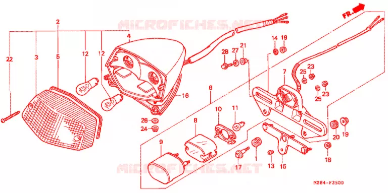 FEU ARRIERE Honda MOTO 600 SHADOW 1995  VT600CS