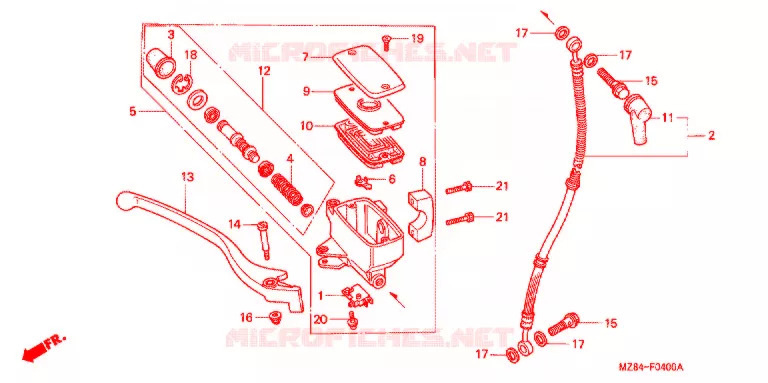 MAITRE CYLINDRE DE FREIN AVANT Honda MOTO 600 SHADOW 1995  VT600CS