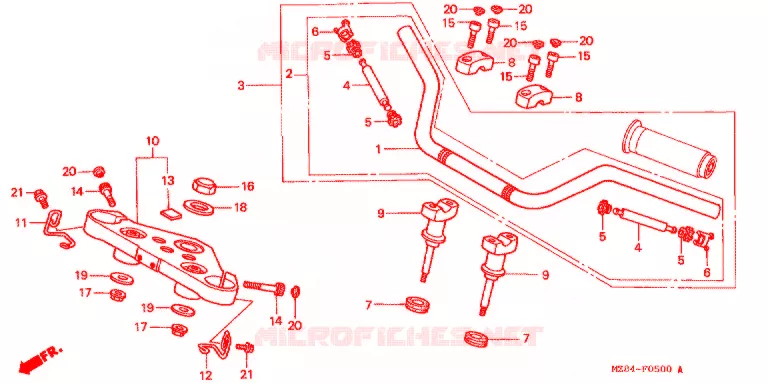 GUIDON Honda MOTO 600 SHADOW 1995  VT600CS