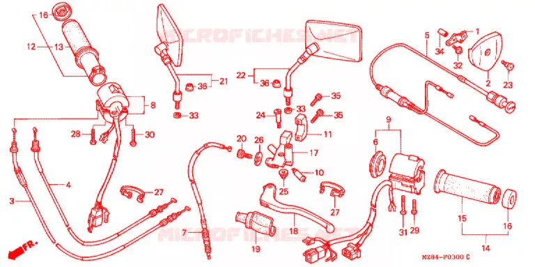 COMMODOS - POIGNEES Honda MOTO 600 SHADOW 1997  VT600CV