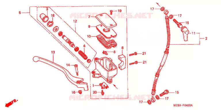 MAITRE CYLINDRE DE FREIN AVANT Honda MOTO 600 SHADOW 2000  VT600CY