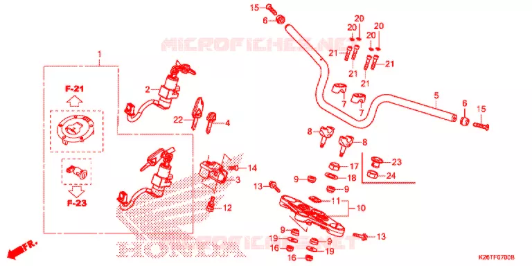 GUIDON Honda MOTO 125 GROM 2018  MSX125G