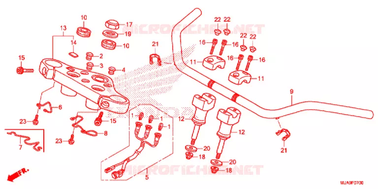 GUIDON (VT750C/CS) Honda MOTO 750 SHADOW 2015  VT750CSF