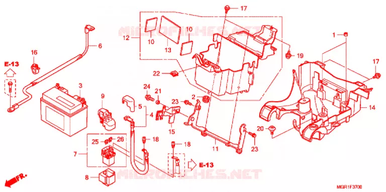BATTERIE Honda MOTO 750 VT 2010  VT750SA_J