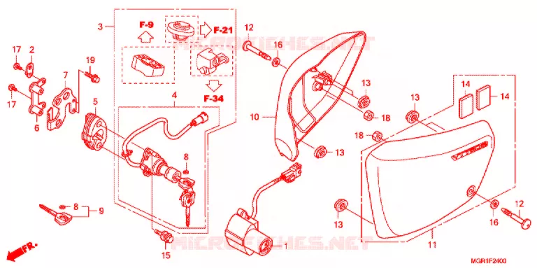 COUVERCLES LATERAUX Honda MOTO 750 VT 2011  VT750SB