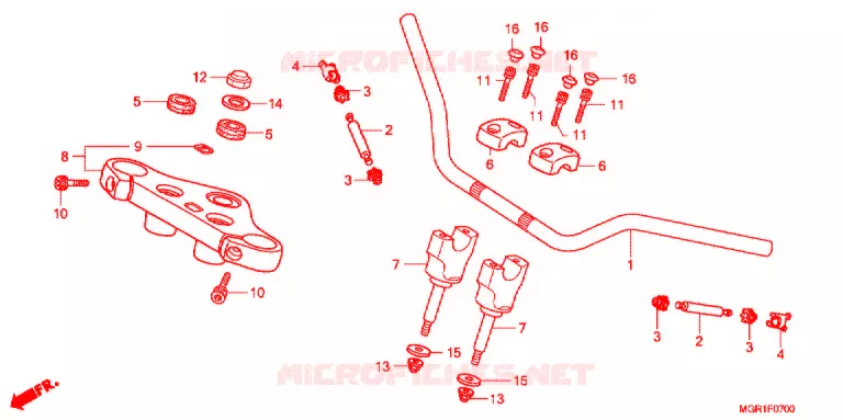 GUIDON - TE DE FOURCHE Honda MOTO 750 VT 2014  VT750SB