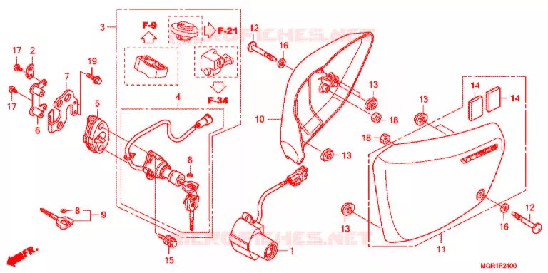 COUVERCLES LATERAUX Honda MOTO 750 VT 2011  VT750SB