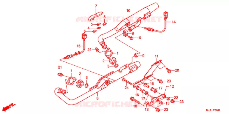 SILENCIEUX D'ECHAPPEMENT (VT750S) Honda MOTO 750 VT 2014  VT750SC