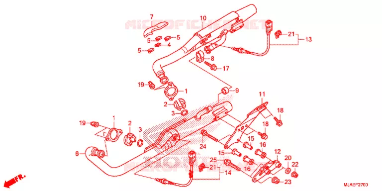 SILENCIEUX D'ECHAPPEMENT (VT750CS/C2B/C2S/C) Honda MOTO 750 SHADOW 2016  VT750CSG